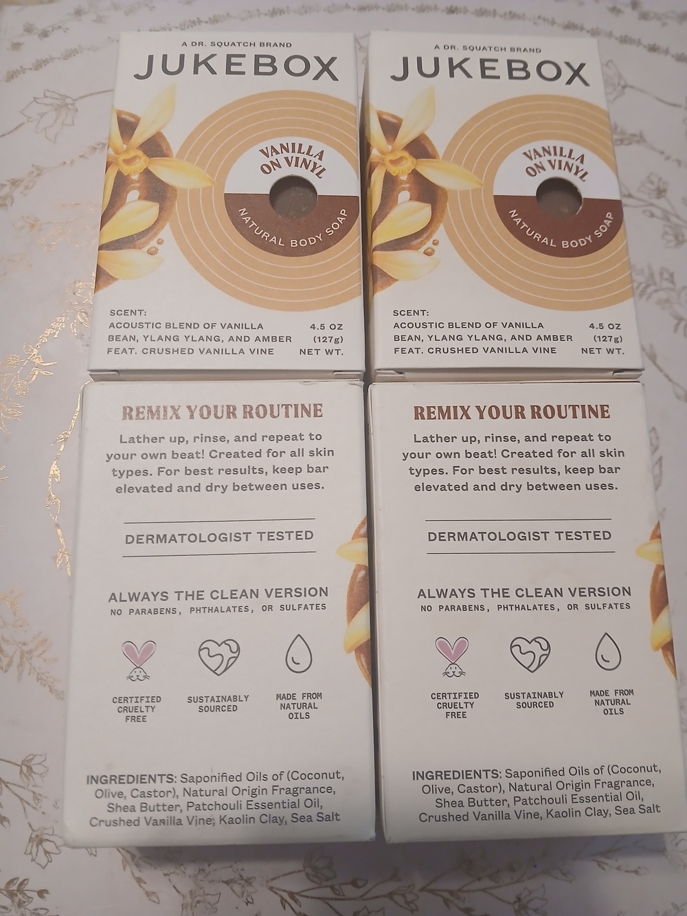 Vanilla on Vinyl Natural Body Soap - Vanilla (White/Tan)